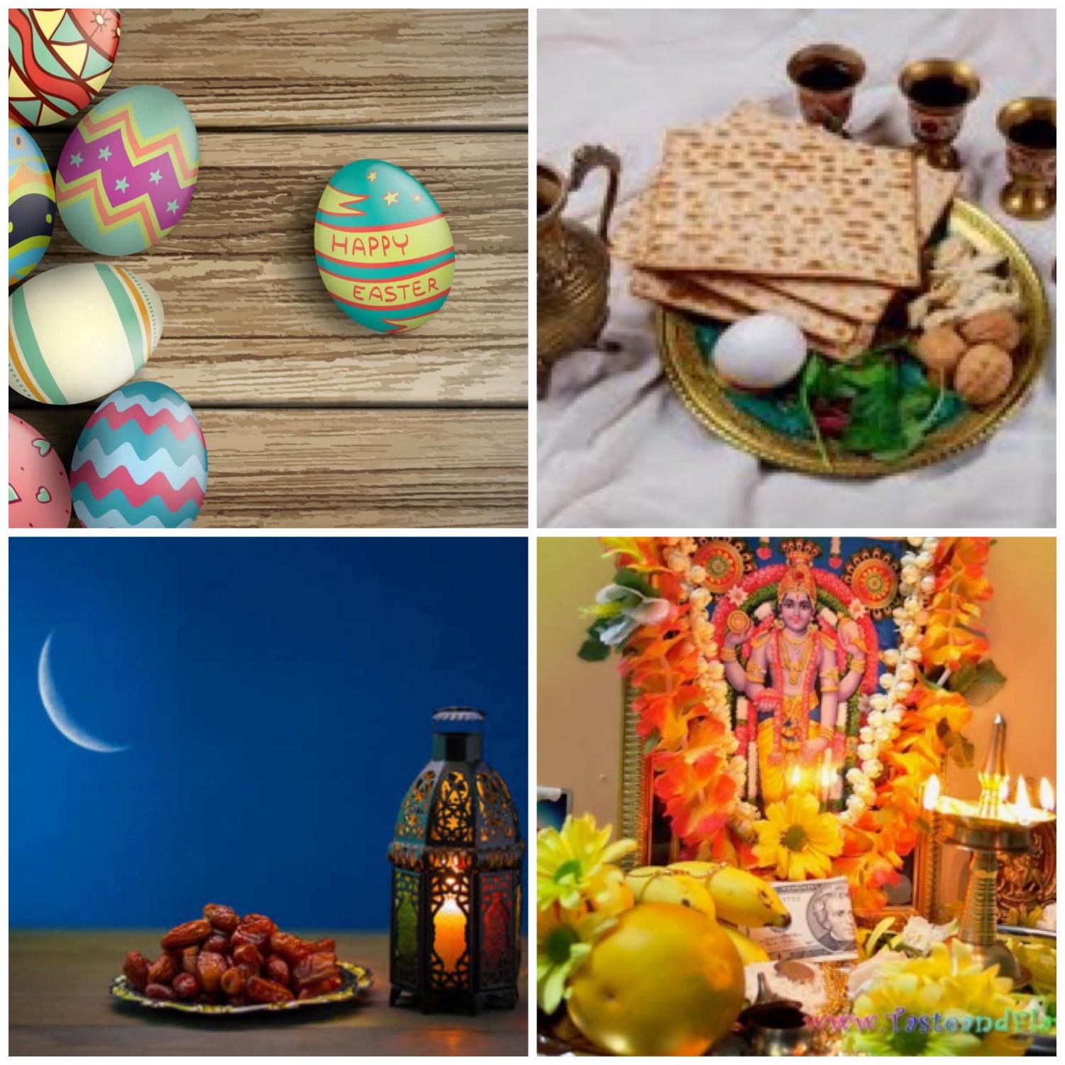 Holidays of April Easter, Passover, Ramadan, and Vishu Baisakhi