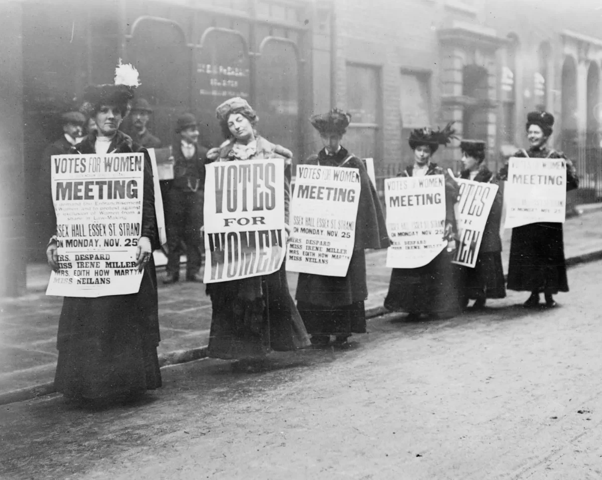 Suffragettes in London. George Grantham Bain Collection/Library of Congress, Washington, D.C. https://www.britannica.com/topic/woman-suffrage